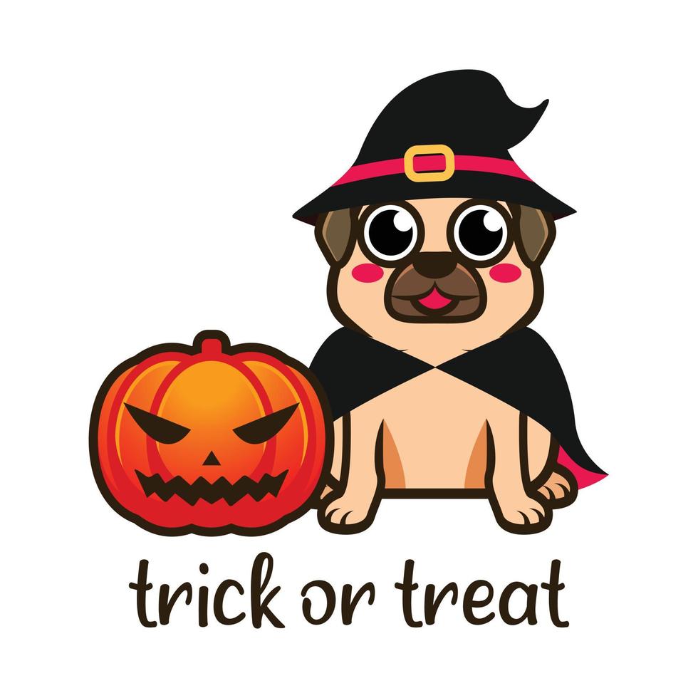 Cute cartoon Pug Dog pirate vector