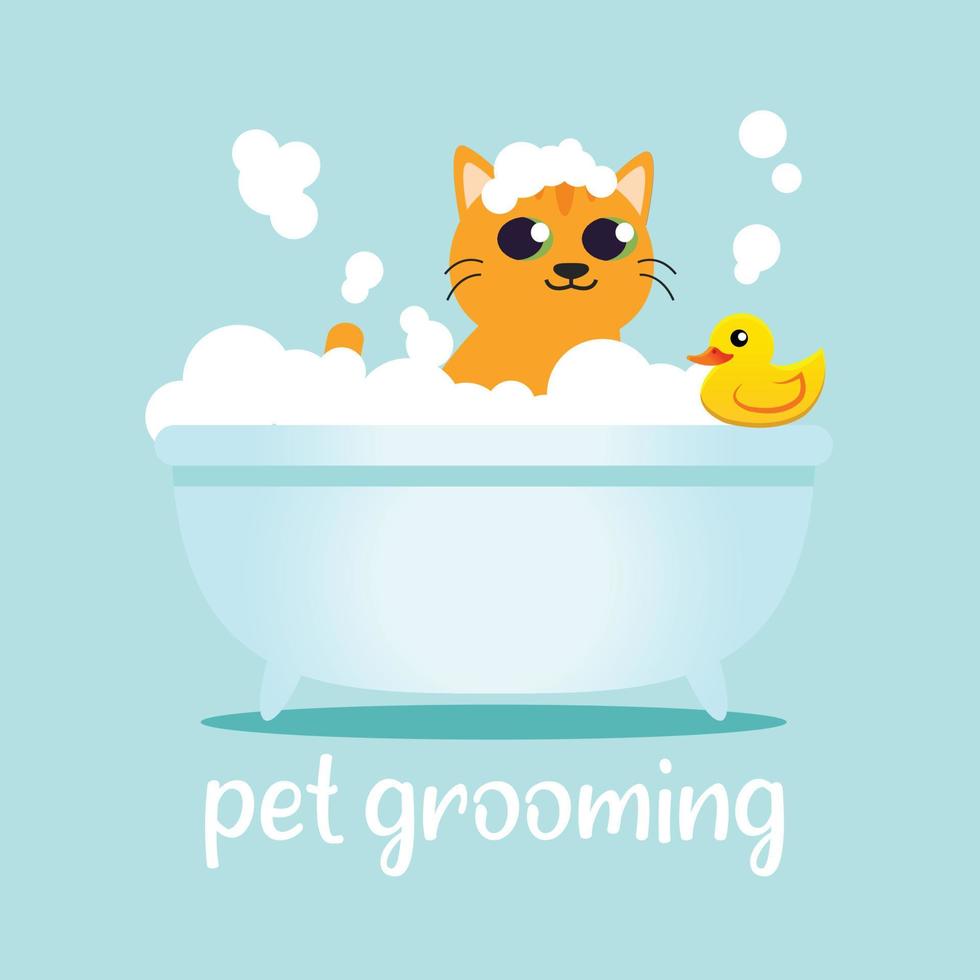 pet grooming cartoon illustration vector