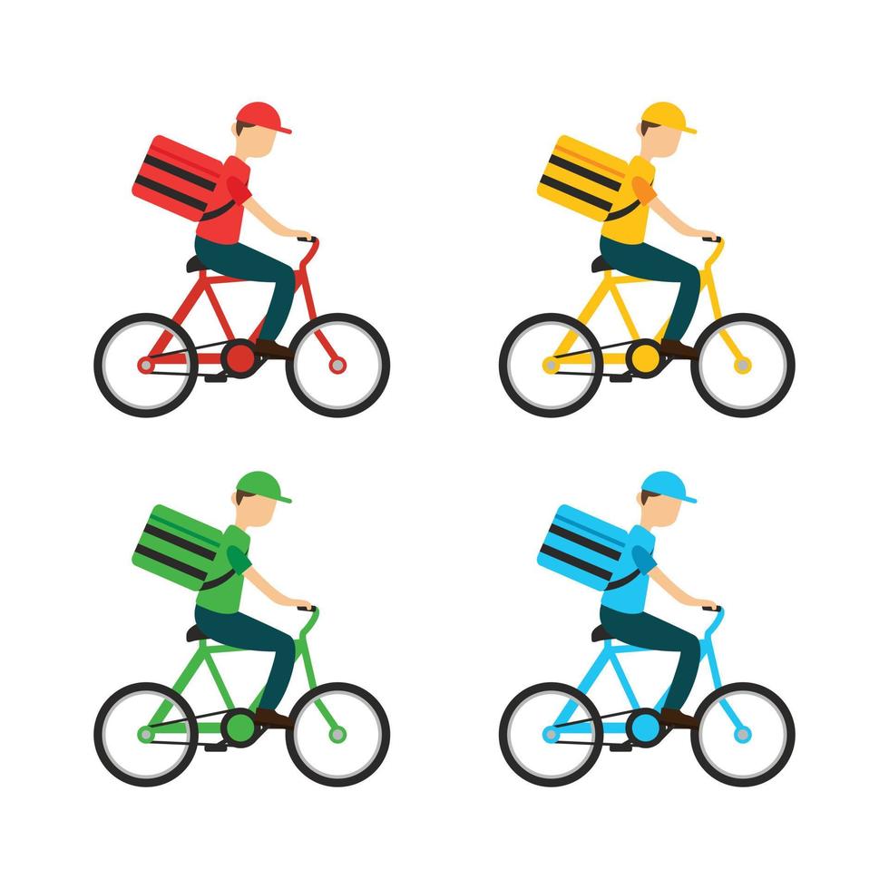 Delivery Man set with 4 color theme vector