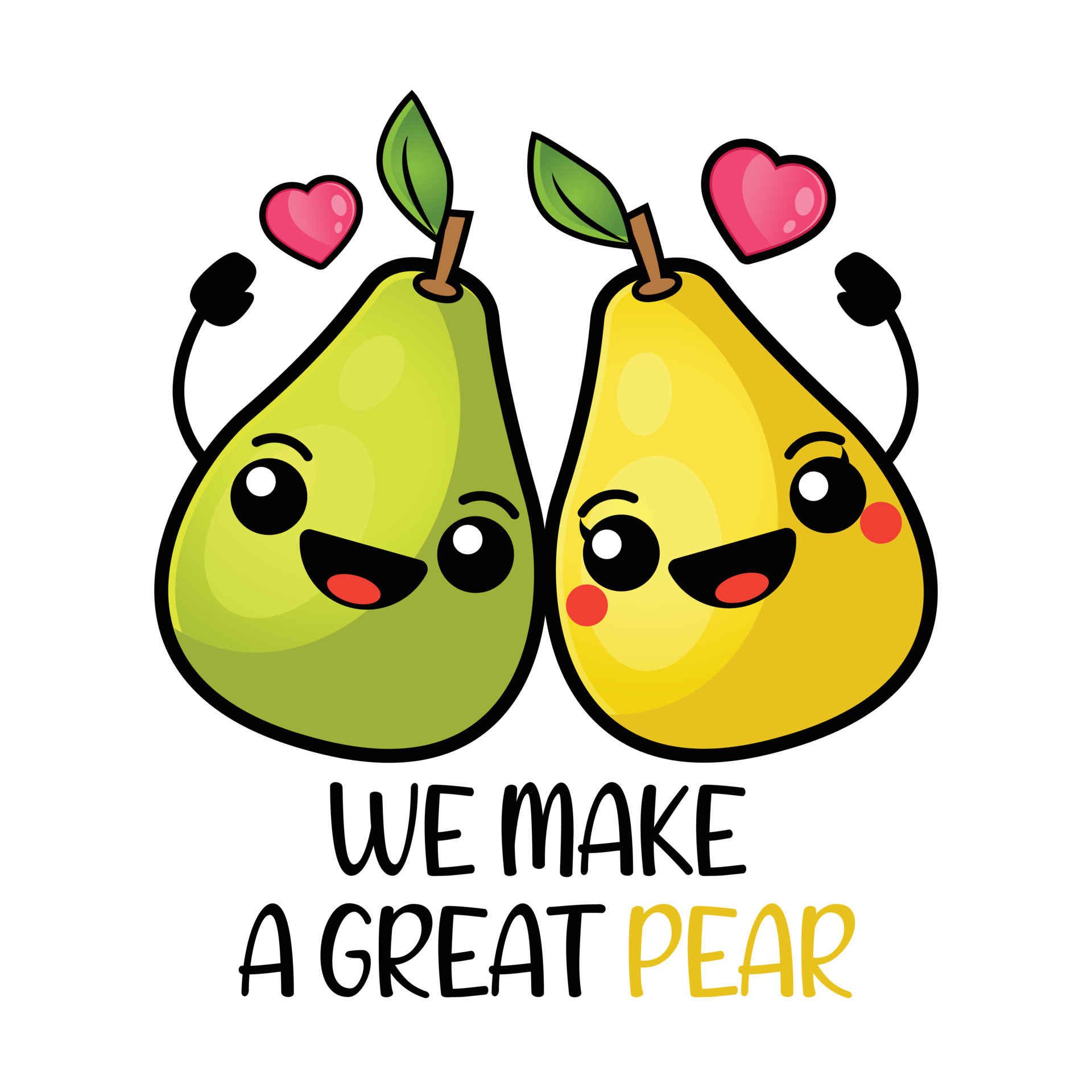 The Perfect Pair of Pear Valentine's Day Card 6431766 Vector Art