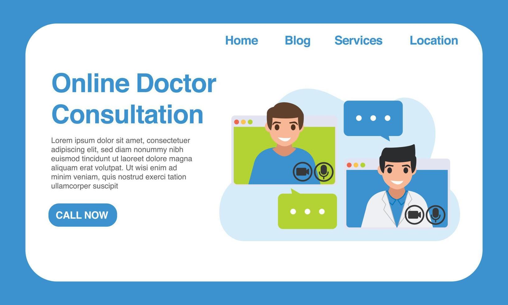 online doctor consultation website design user interface application vector