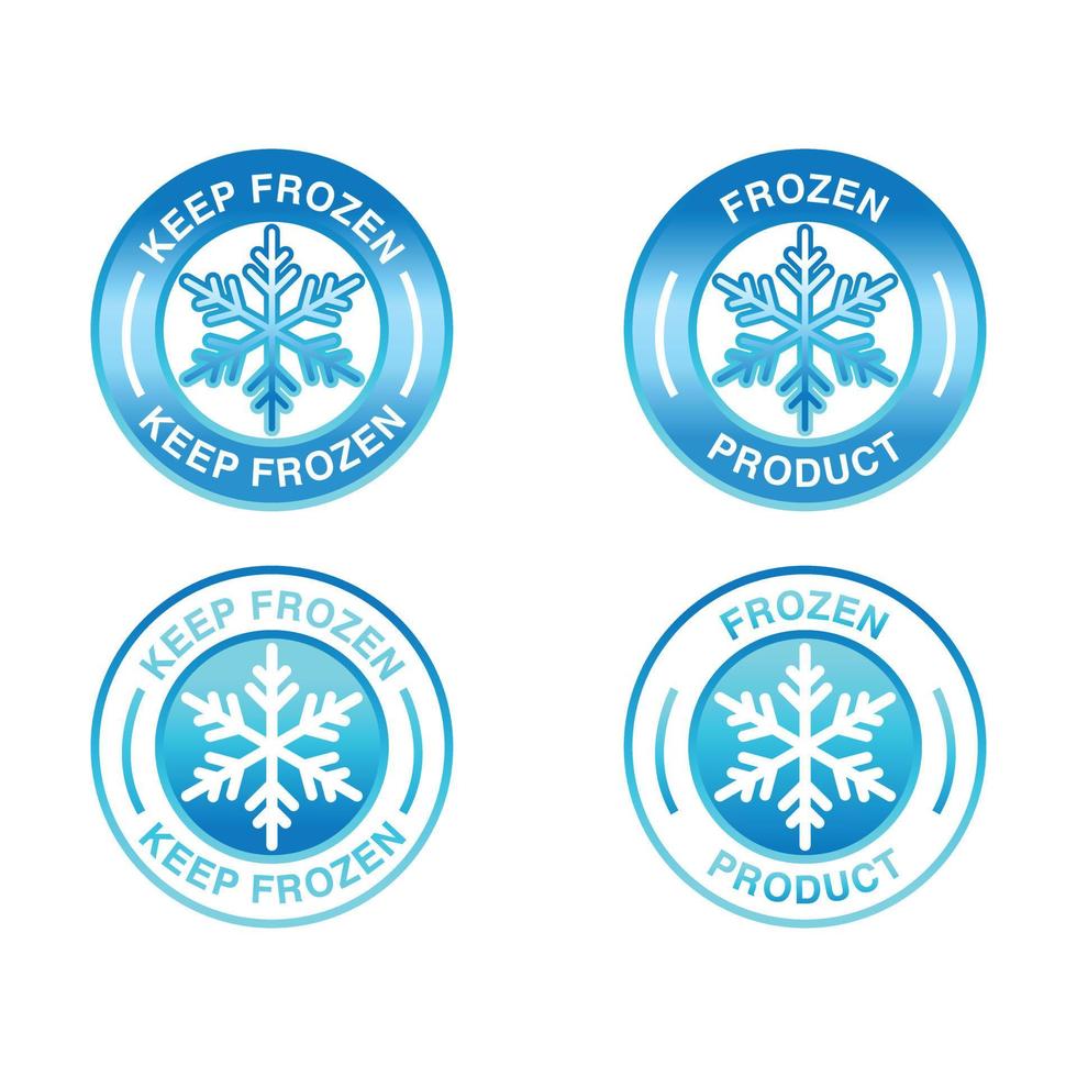 etiqueta de información de sello de insignia de producto congelado vector