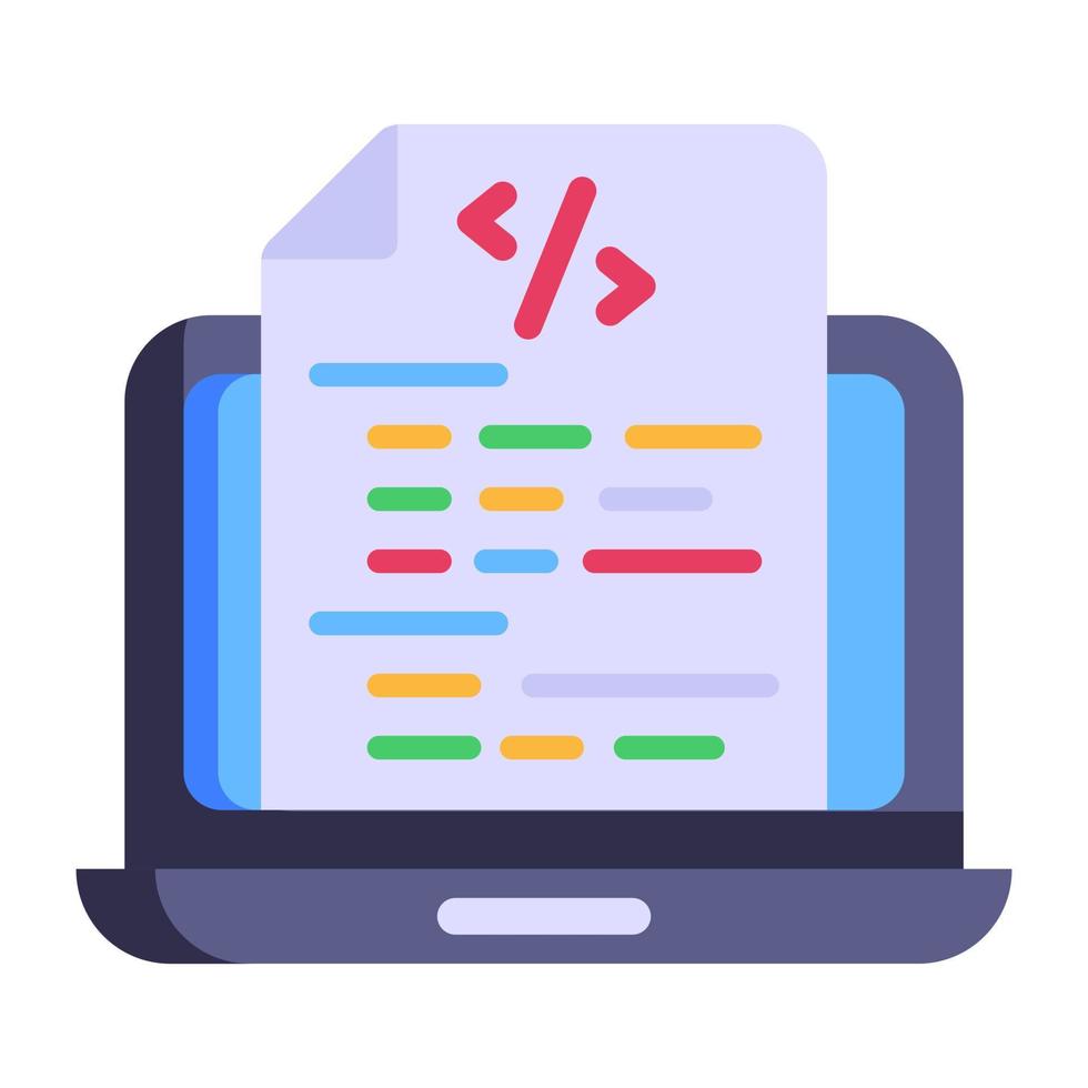 Programming file, flat icon of metadata vector