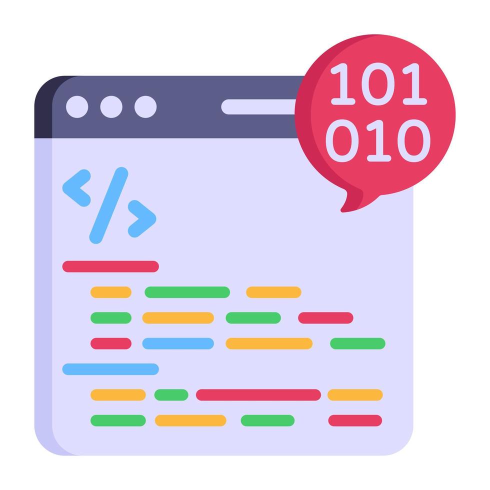 icono plano de codificación web, vector editable
