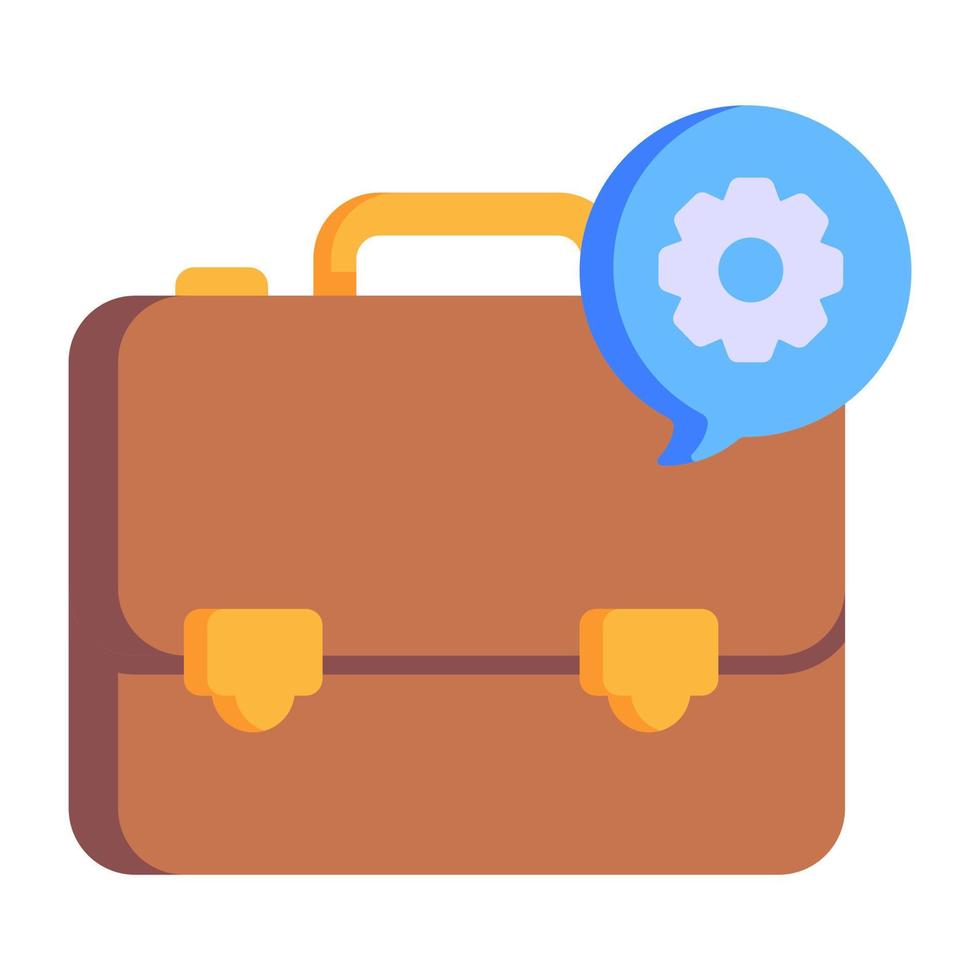 Bag and magnifier, flat icon of job search vector