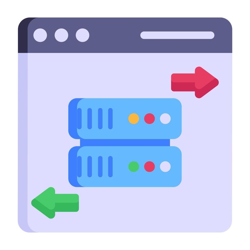 Worldwide data hosting, flat icon of data vector