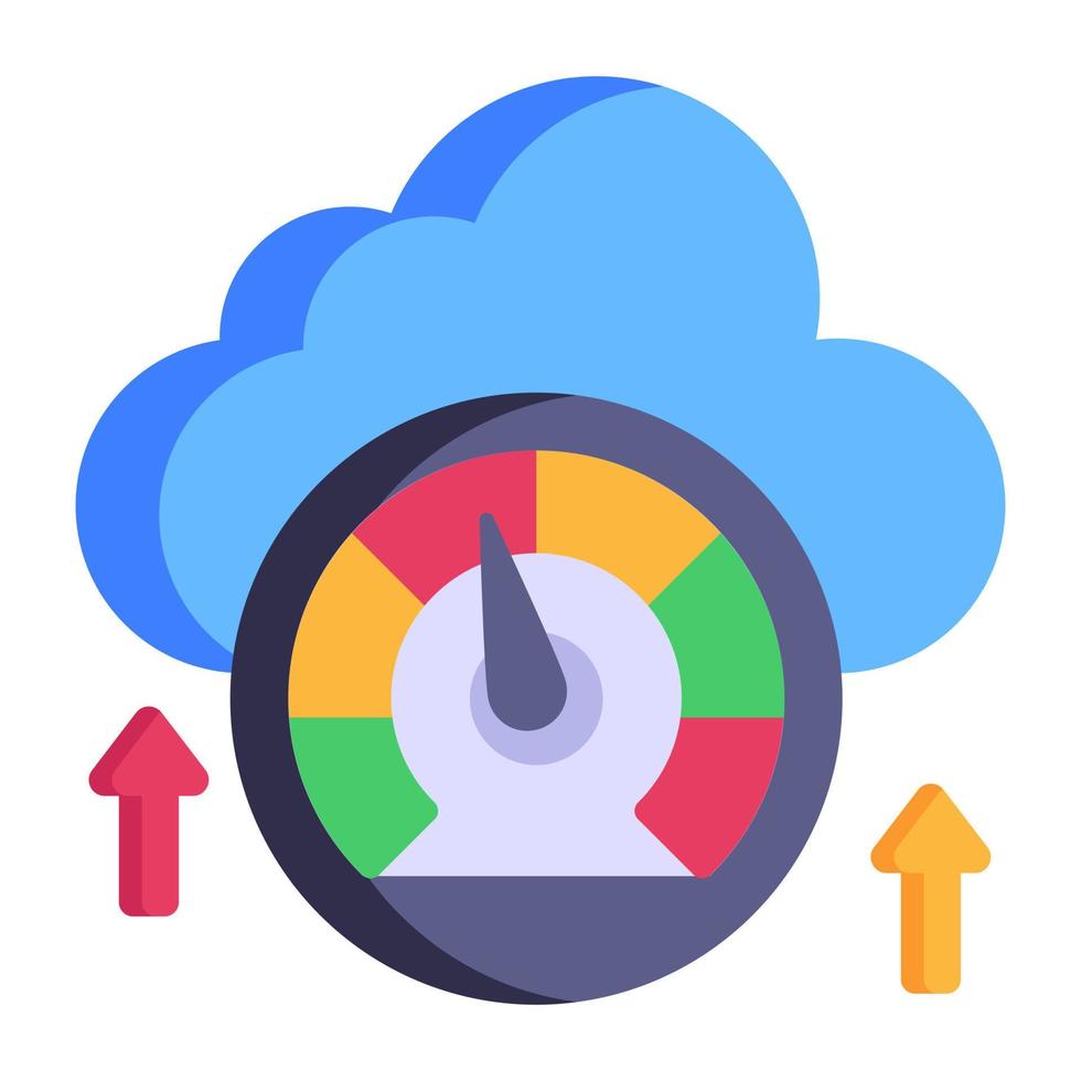 A well-designed flat icon of cloud performance vector