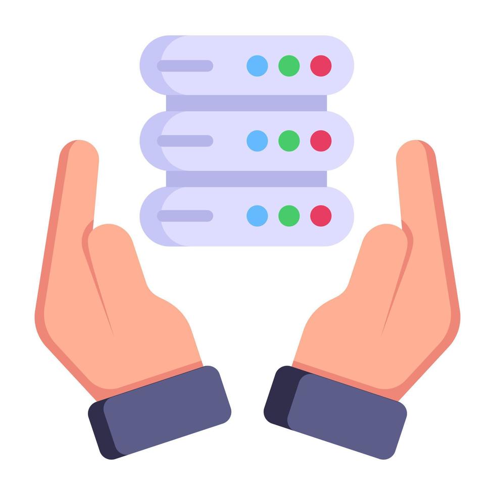 Worldwide data hosting, flat icon of data vector