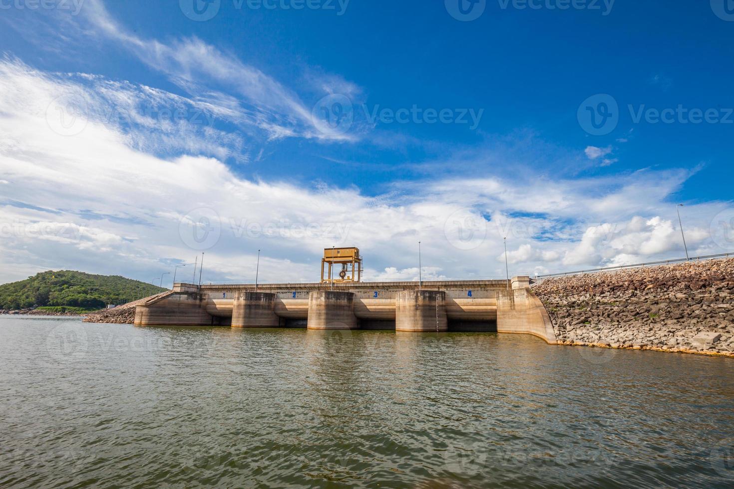 Dam Wall with full of water ,Thailand photo