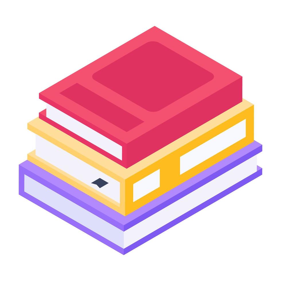 Get knowledge by books, isometric icon vector