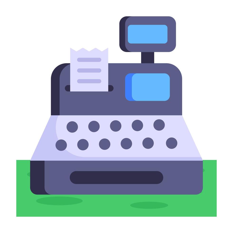 Cash register, flat vector icon
