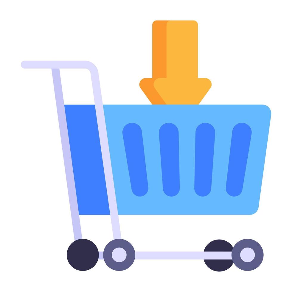 Add to cart, ecommerce flat icon vector