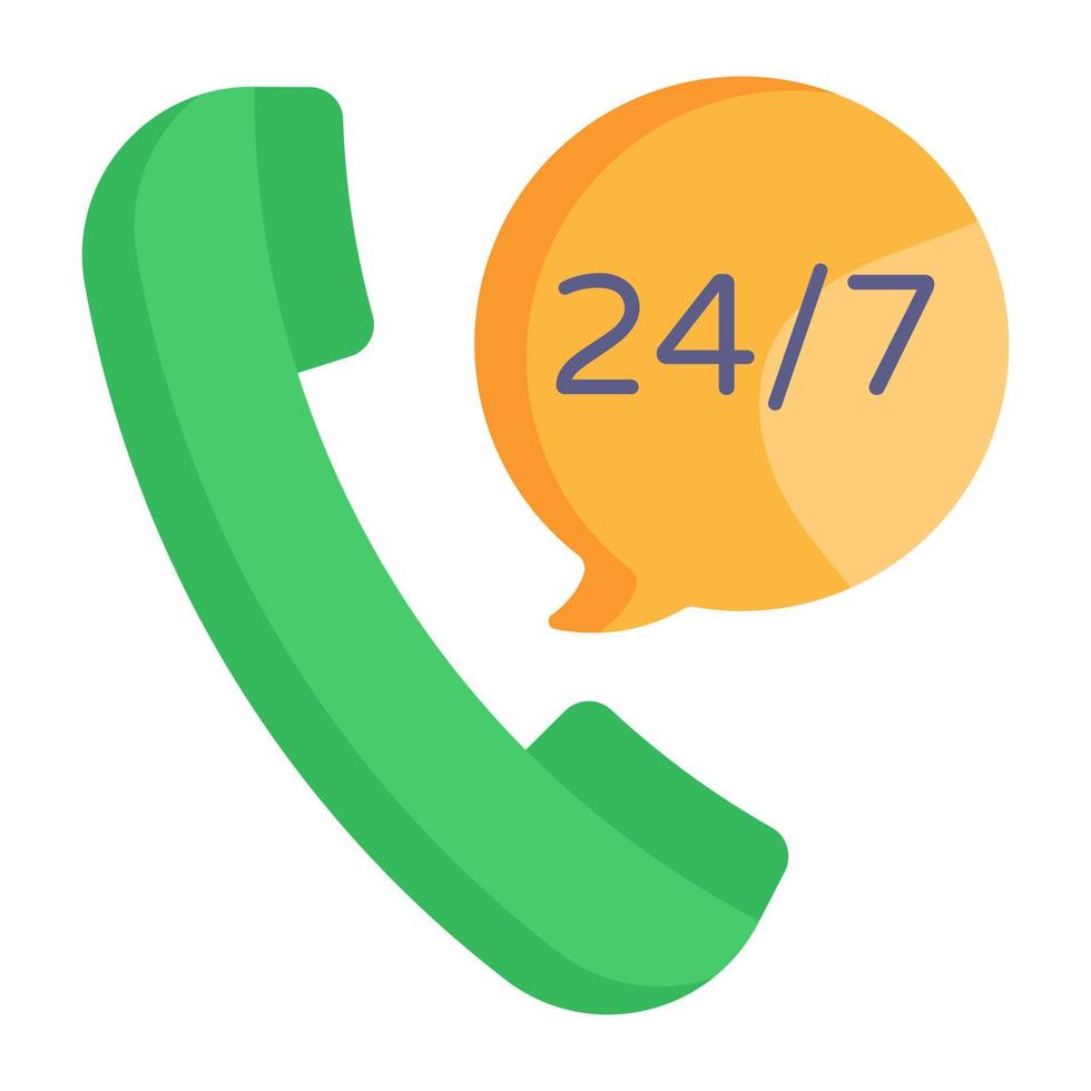 An icon of call services flat design vector