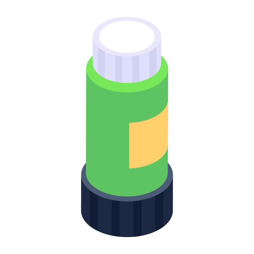 Adhesive equipment, glue stick isometric icon vector