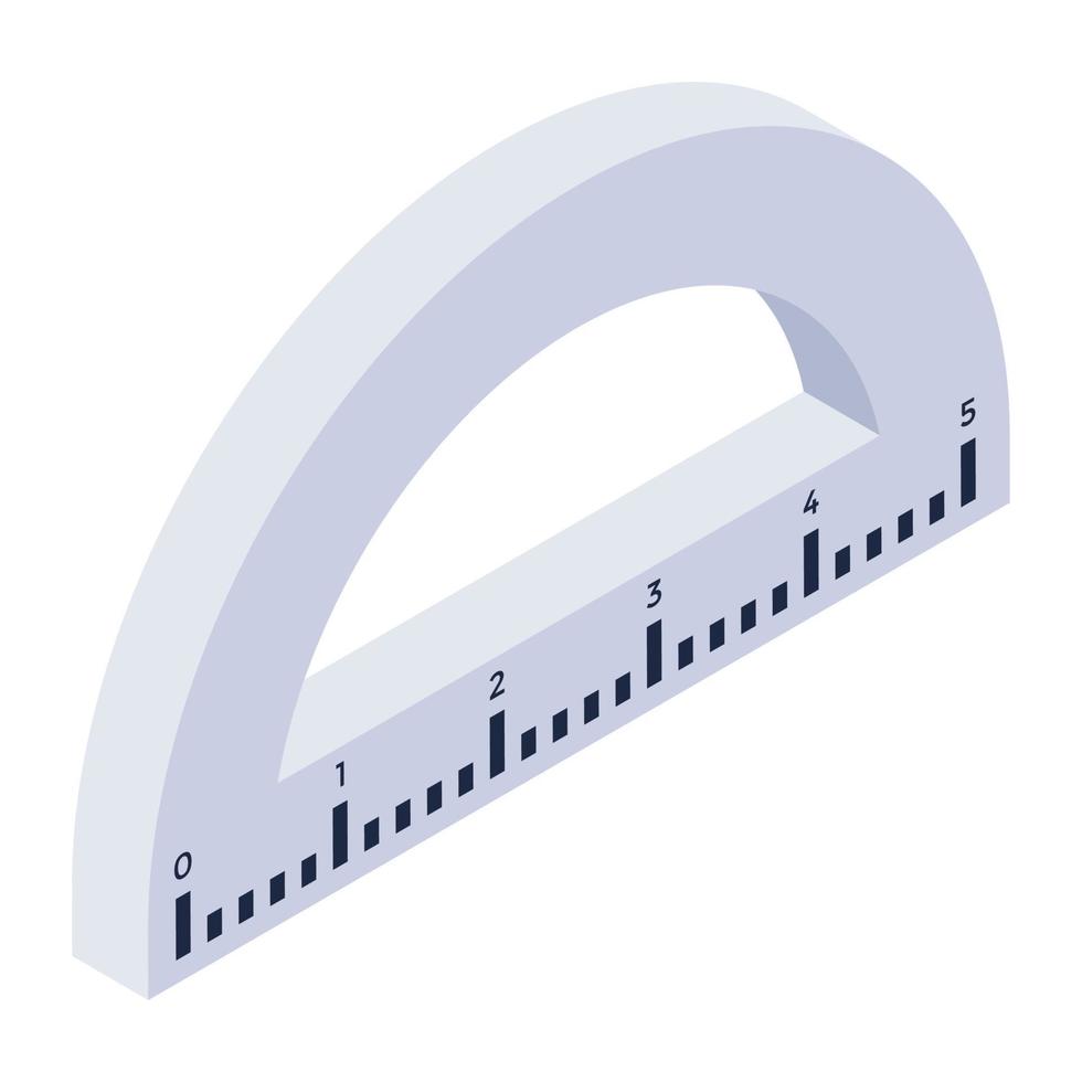 Icon of protractor in isometric design vector