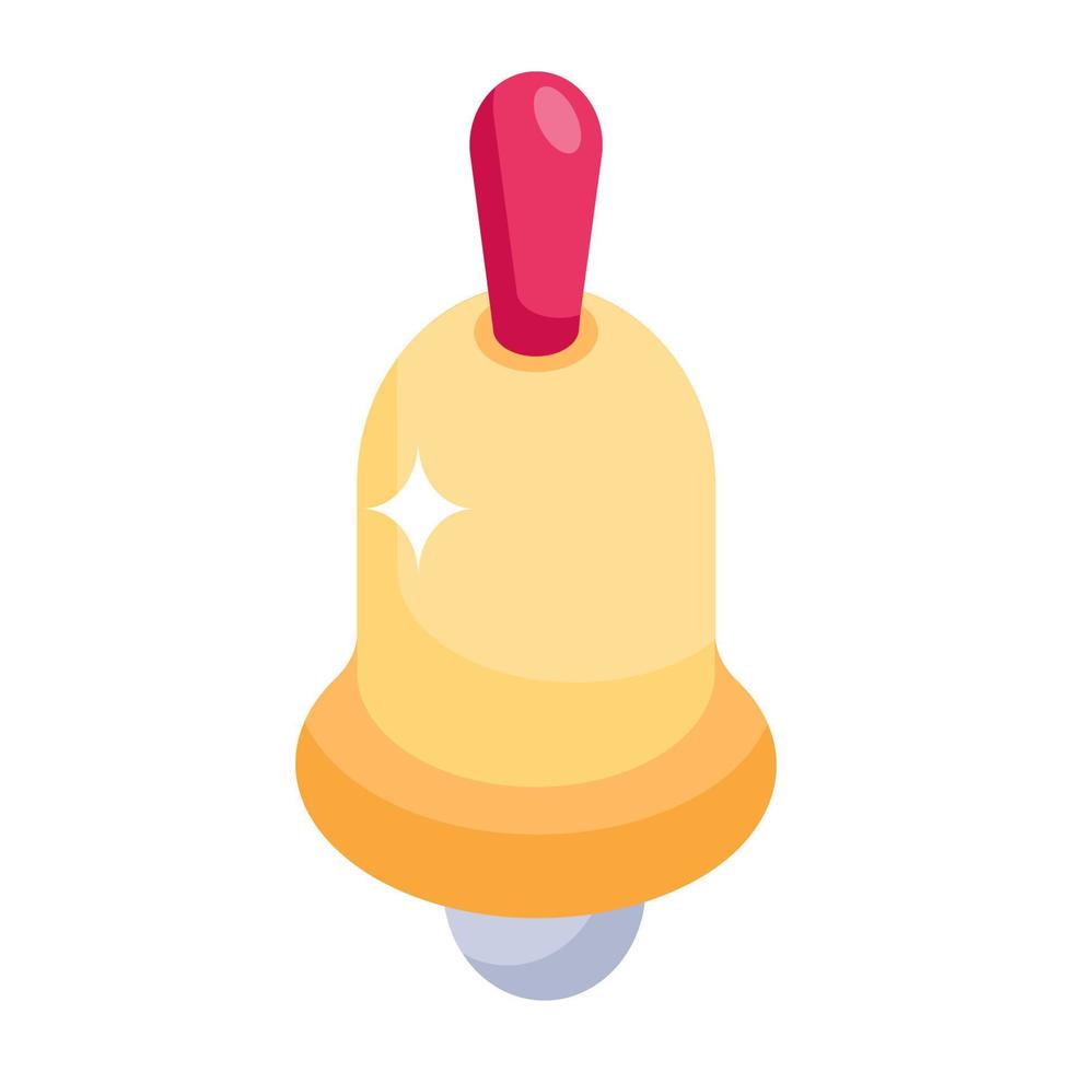 Bell icon in isometric design vector