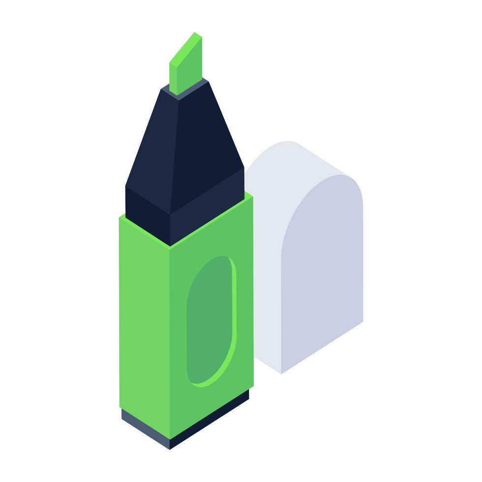 Highlighter icon in isometric design vector