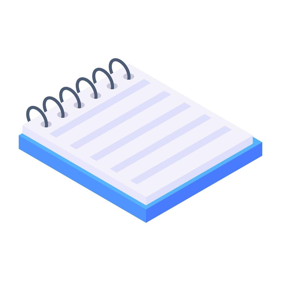 Binder icon in editable isometric design vector