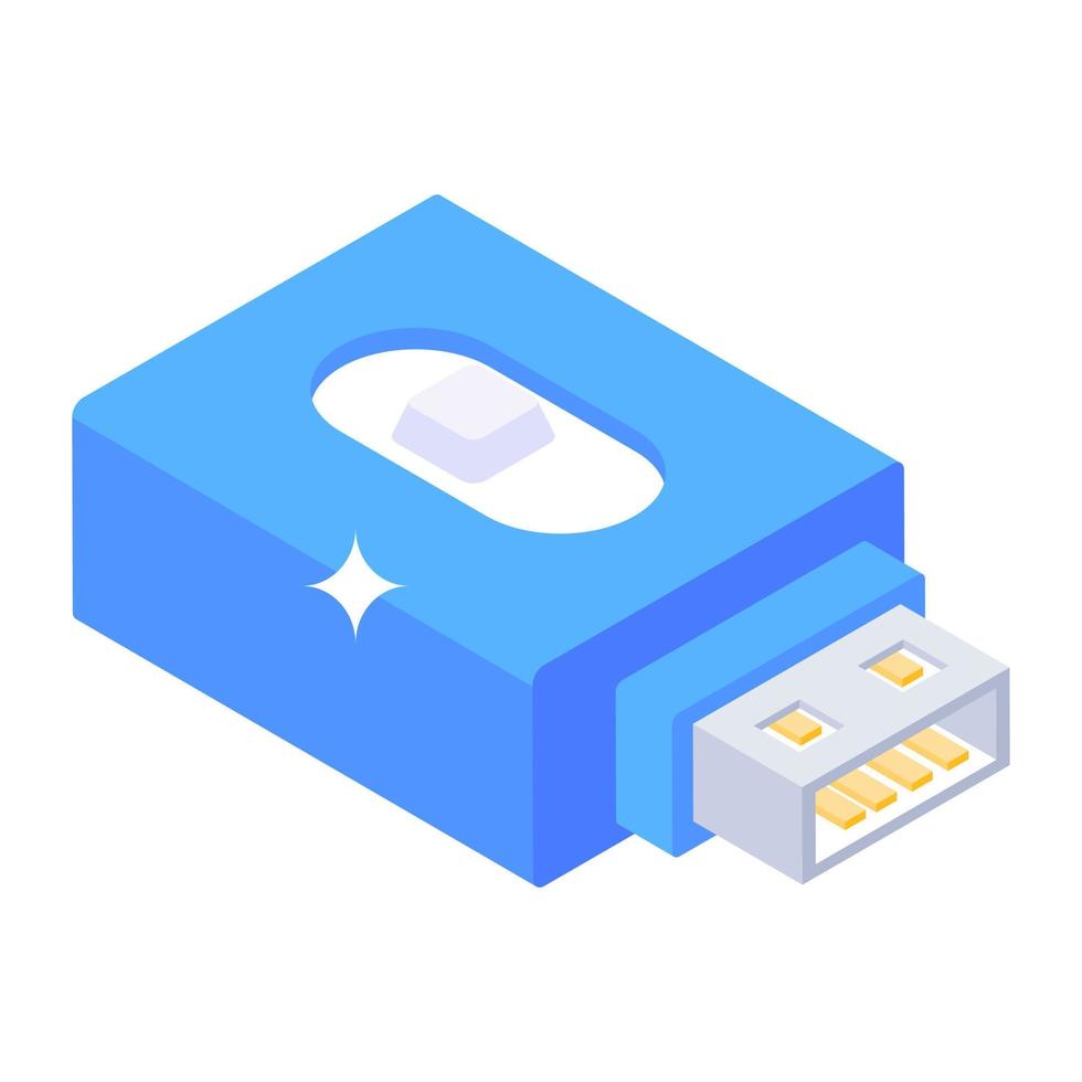 Universal serial bus, usb icon in modern isometric style vector