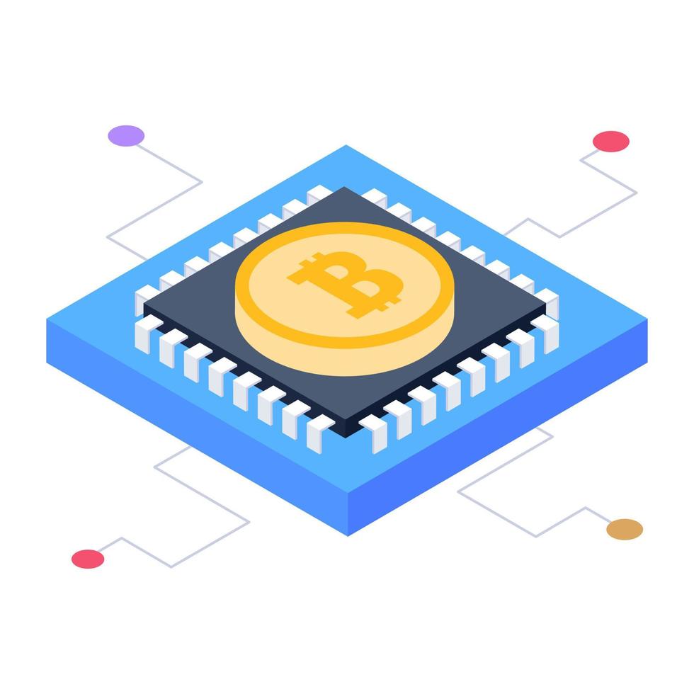 Btc processor icon in modern style vector