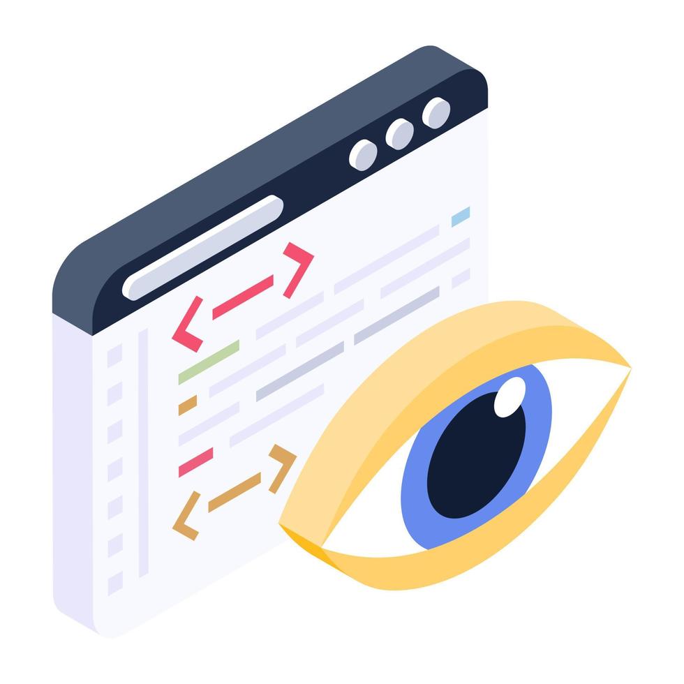 Code monitoring icon in modern style vector