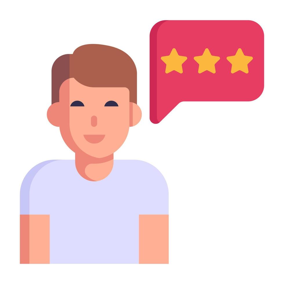 A trendy flat icon of client reviews vector