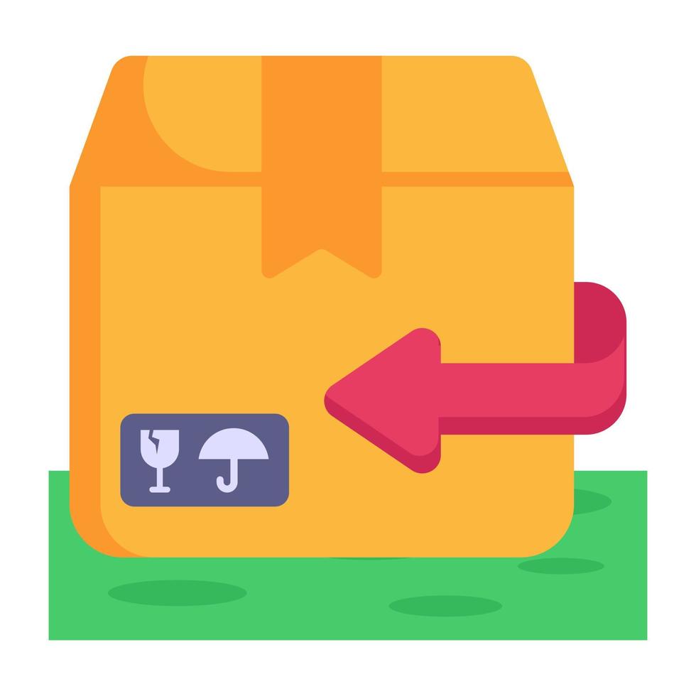 A parcel return icon, flat design vector