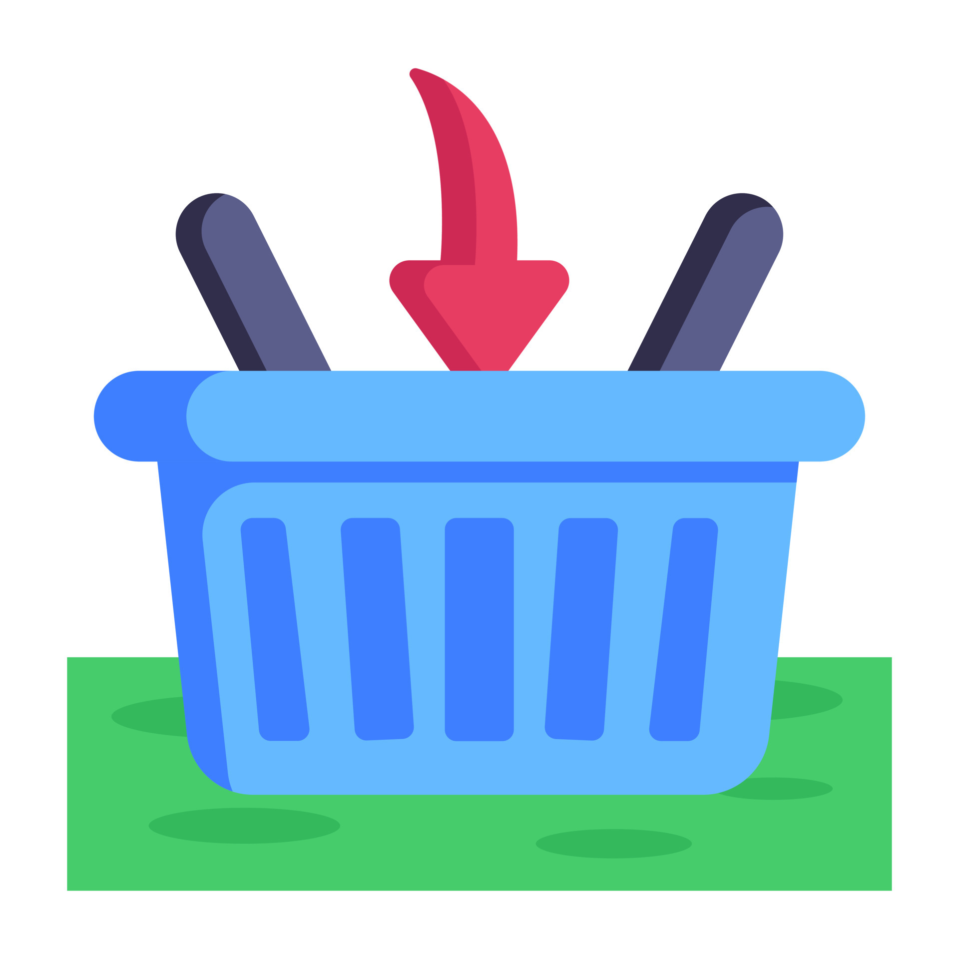 Flat icon of shopping basket, down arrow inside bucket 6432215 Vector