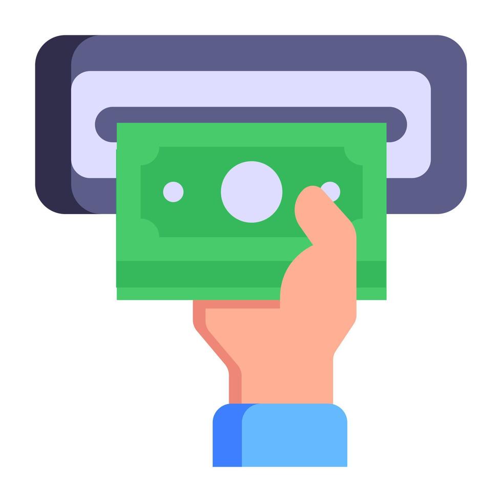 A cash in hand, flat vector download