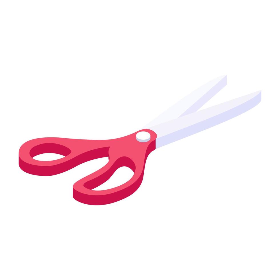 Scissors isometric style icon, used for cutting purpose vector