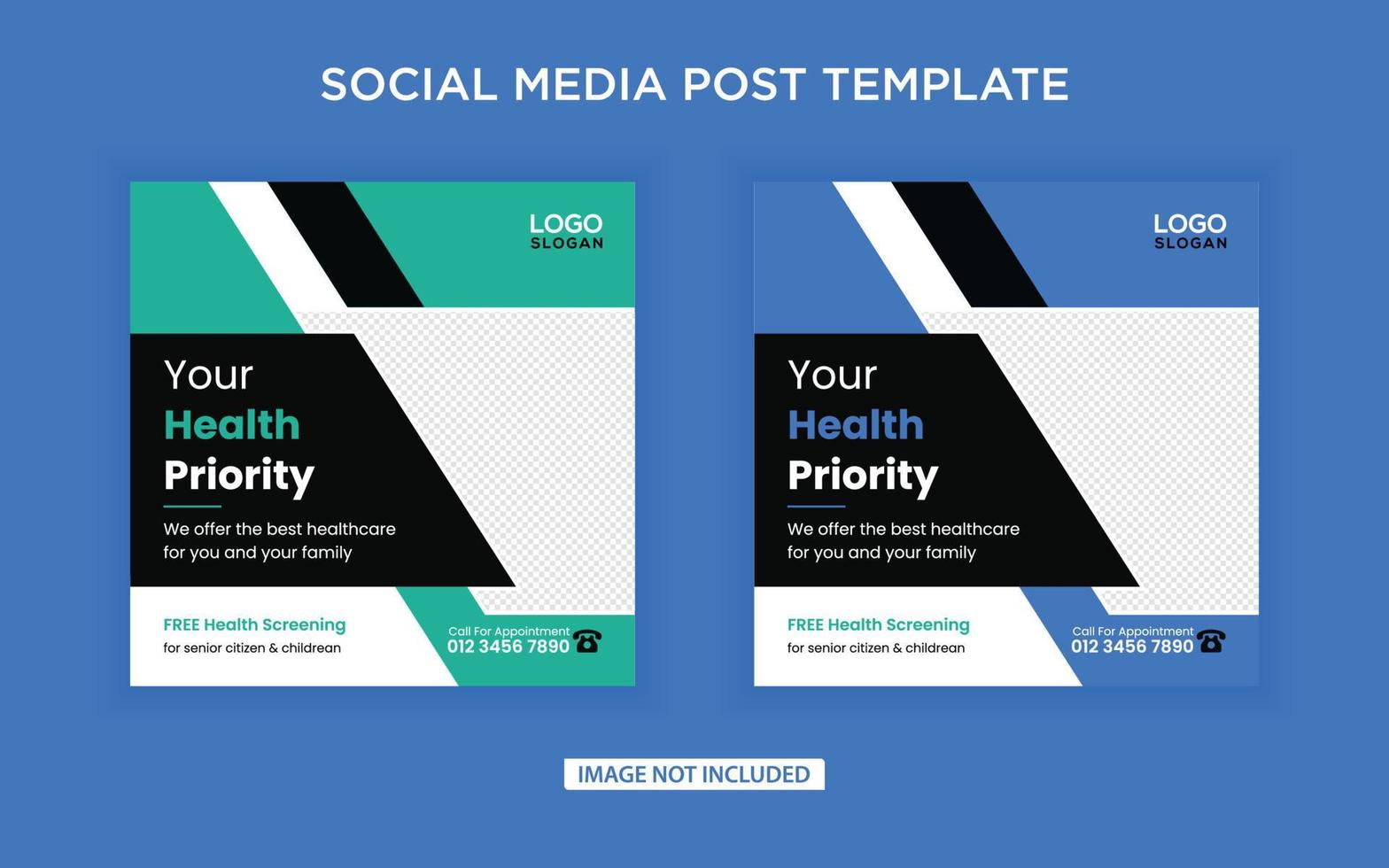 Your health is our priority medical social media post vector