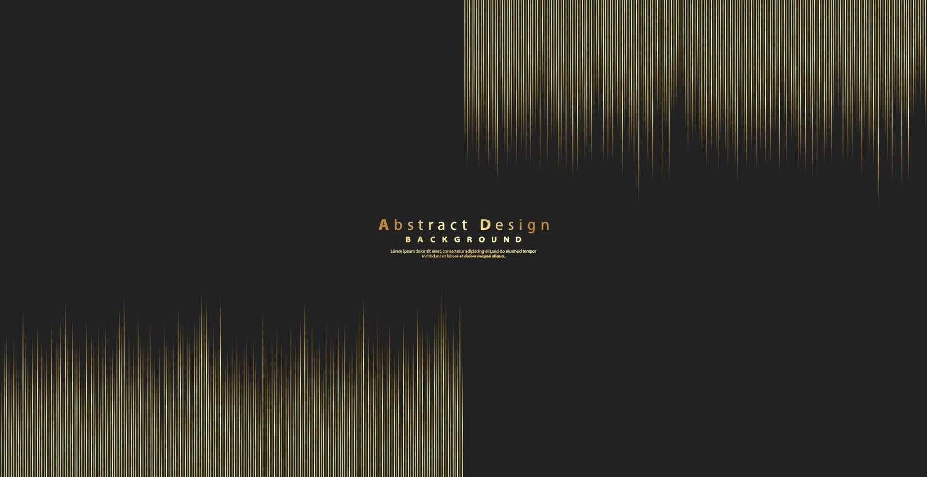 patrón abstracto línea dorada. raya de diseño dorado sobre fondo negro. concepto de lujo moderno. ilustración vectorial vector