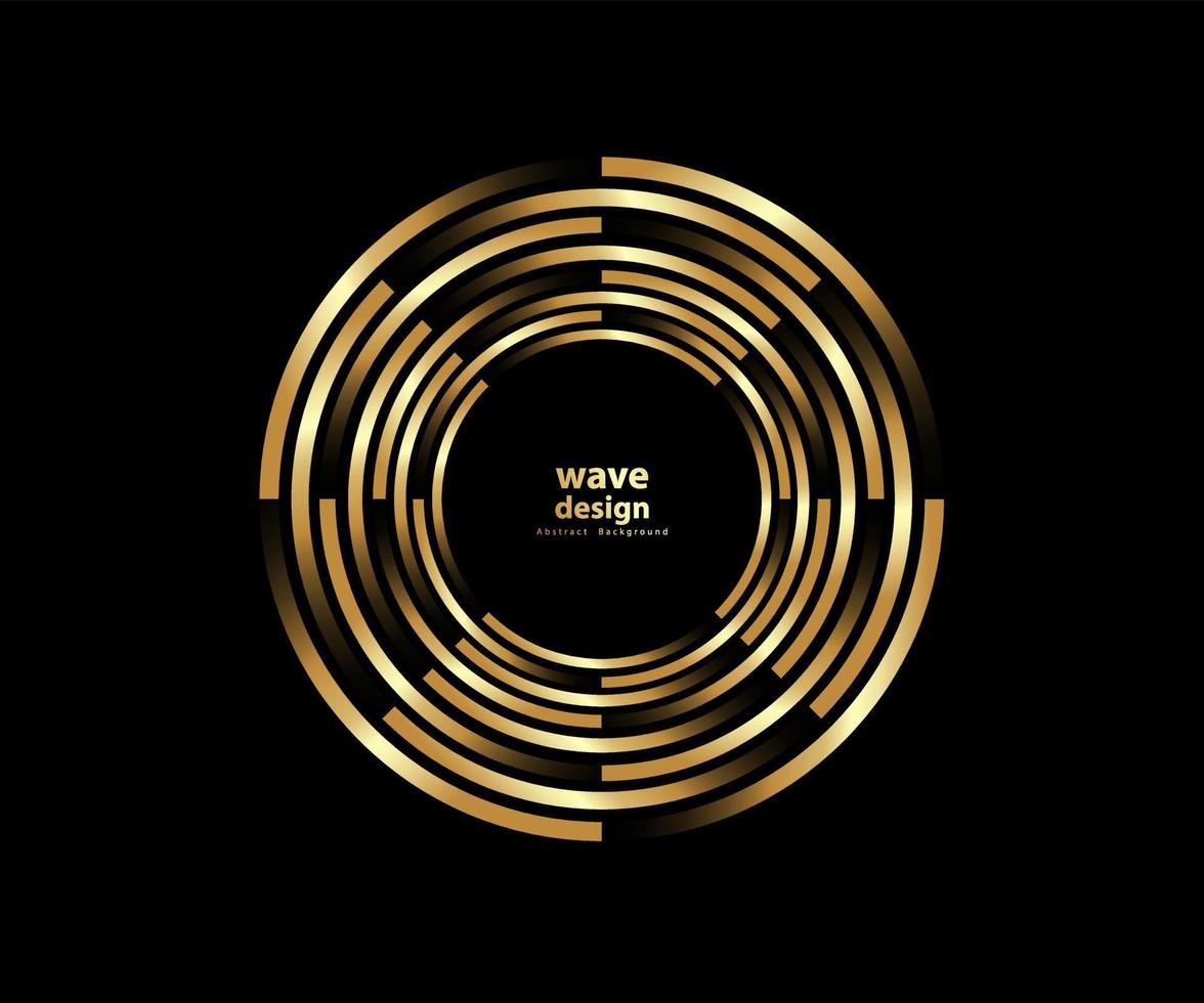 Golden line circle vector