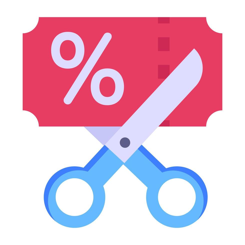 A concept of cut price in flat style icon vector
