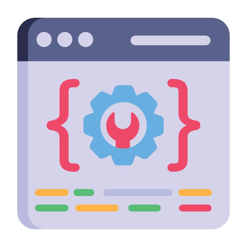 A trendy flat style icon of web programming vector