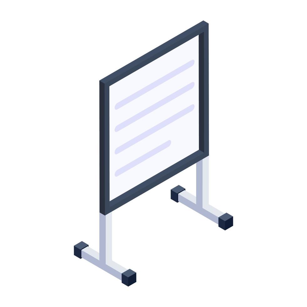 Educational tool, isometric icon of marker board vector