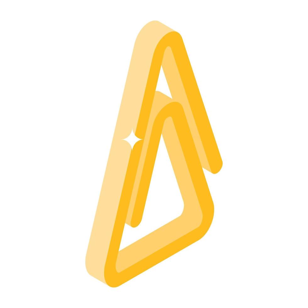 Its an isometric tool used for holding pages together, paper clip vector
