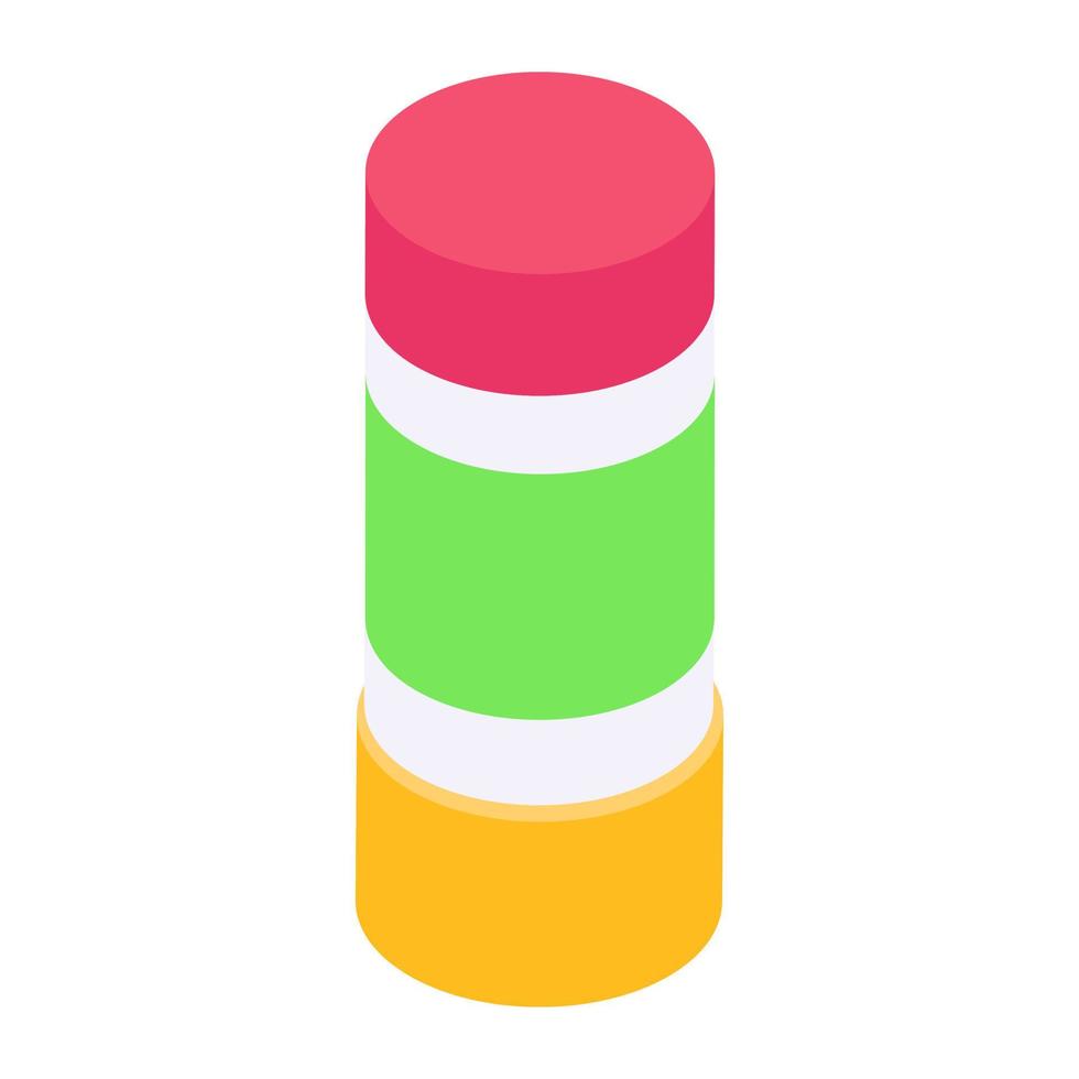 Craft working tool, isometric icon of glue stick vector