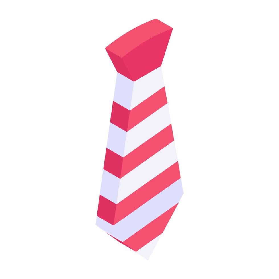 Isometric icon showing tie, apparel accessory vector
