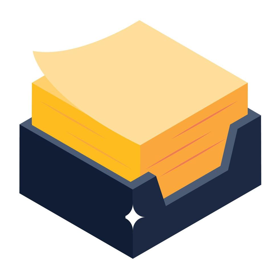 File organizer, isometric icon files box vector