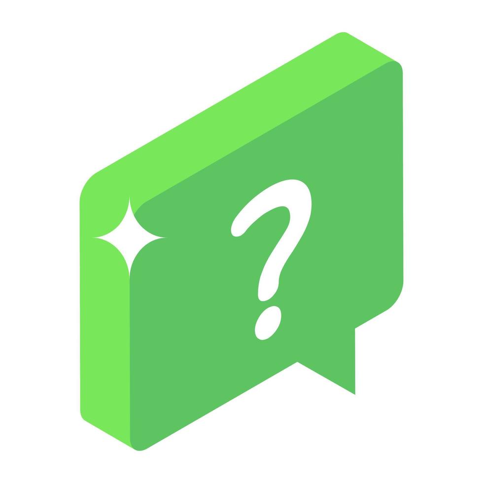 Isometric icon of query, ask questions vector