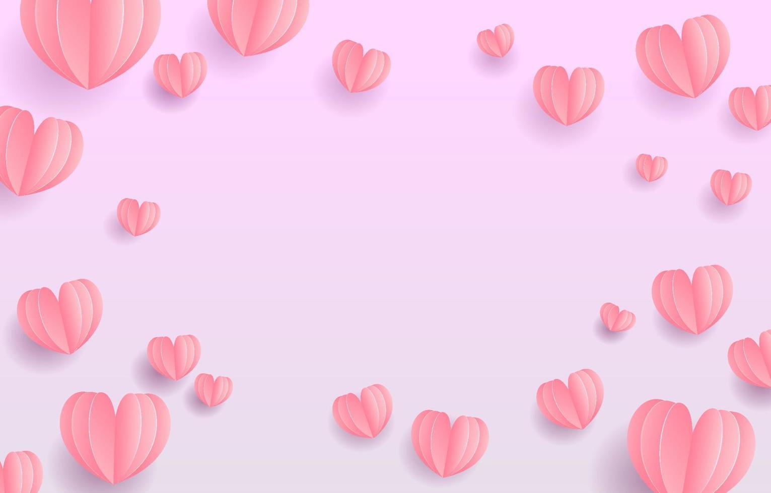 concepto de amor de fondo de ilustración. color rosa dulce, perfecto para el día de san valentín o comunicación de amor. ilustración con corazones y brillo centelleante. diseño para banner, tarjeta de invitación, cupón. vector