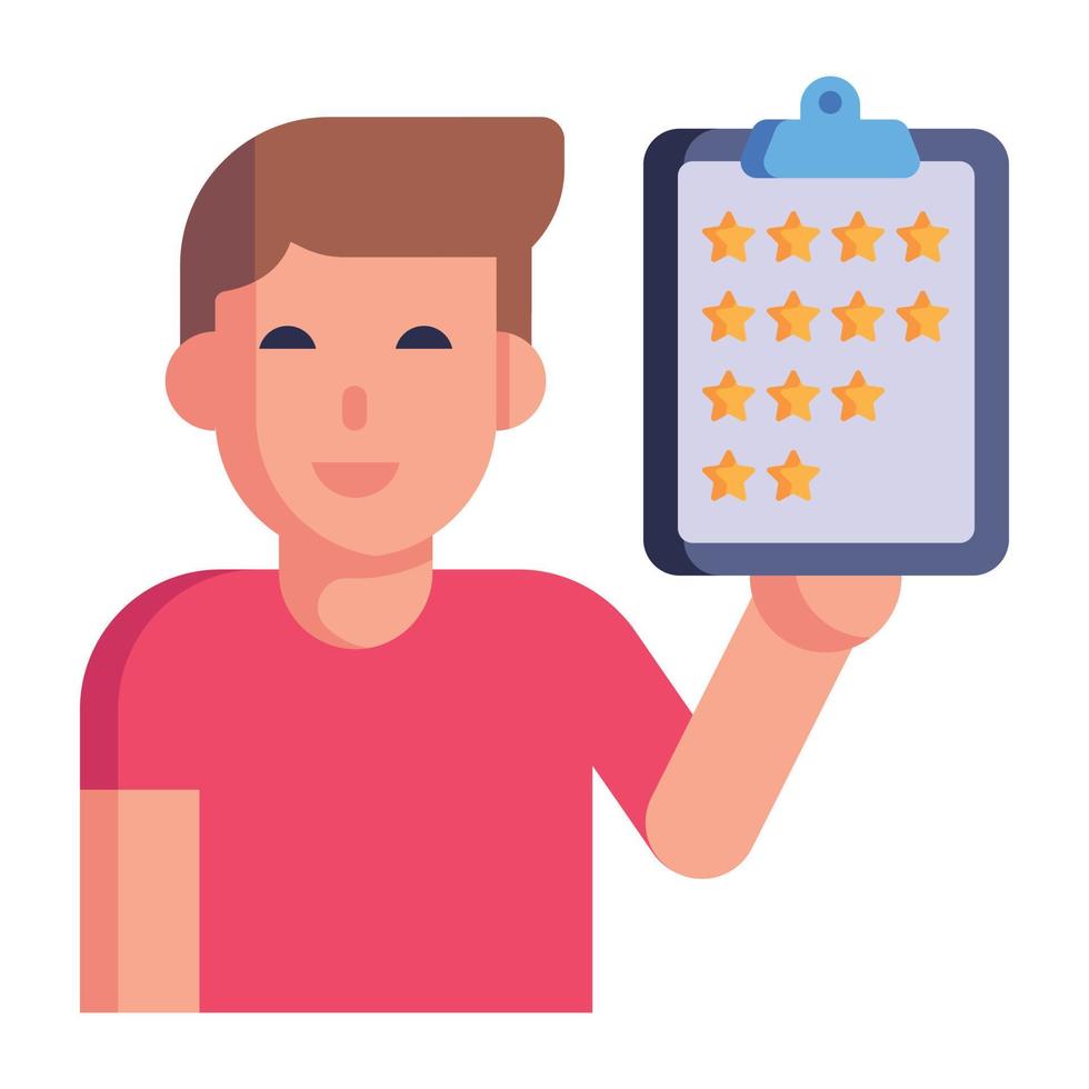 A trendy flat icon of feedback report vector