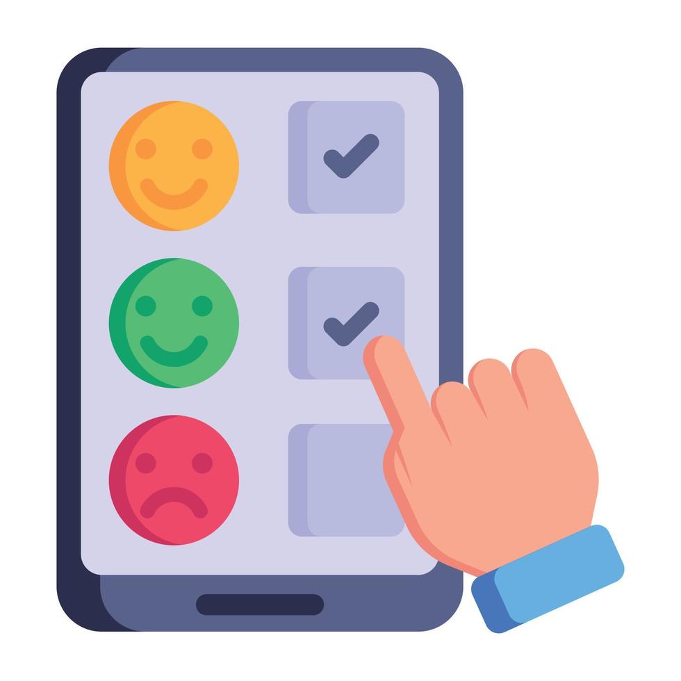 Handheld survey report, flat icon of checklist vector