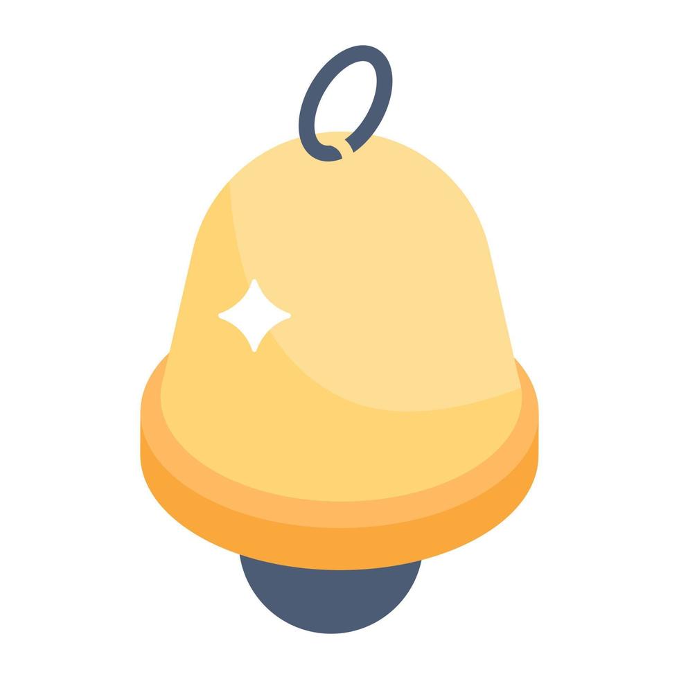 An icon of notification bell isometric design vector