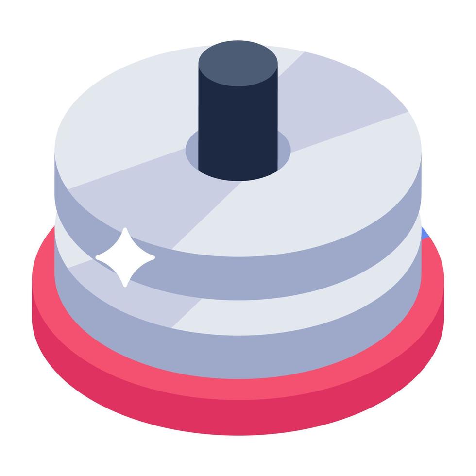 A modern isometric icon of cd rack vector