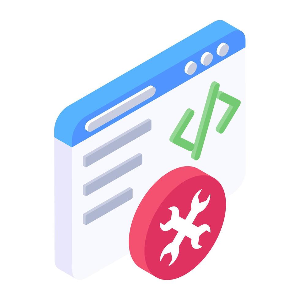 Software engineering icon in isometric design vector