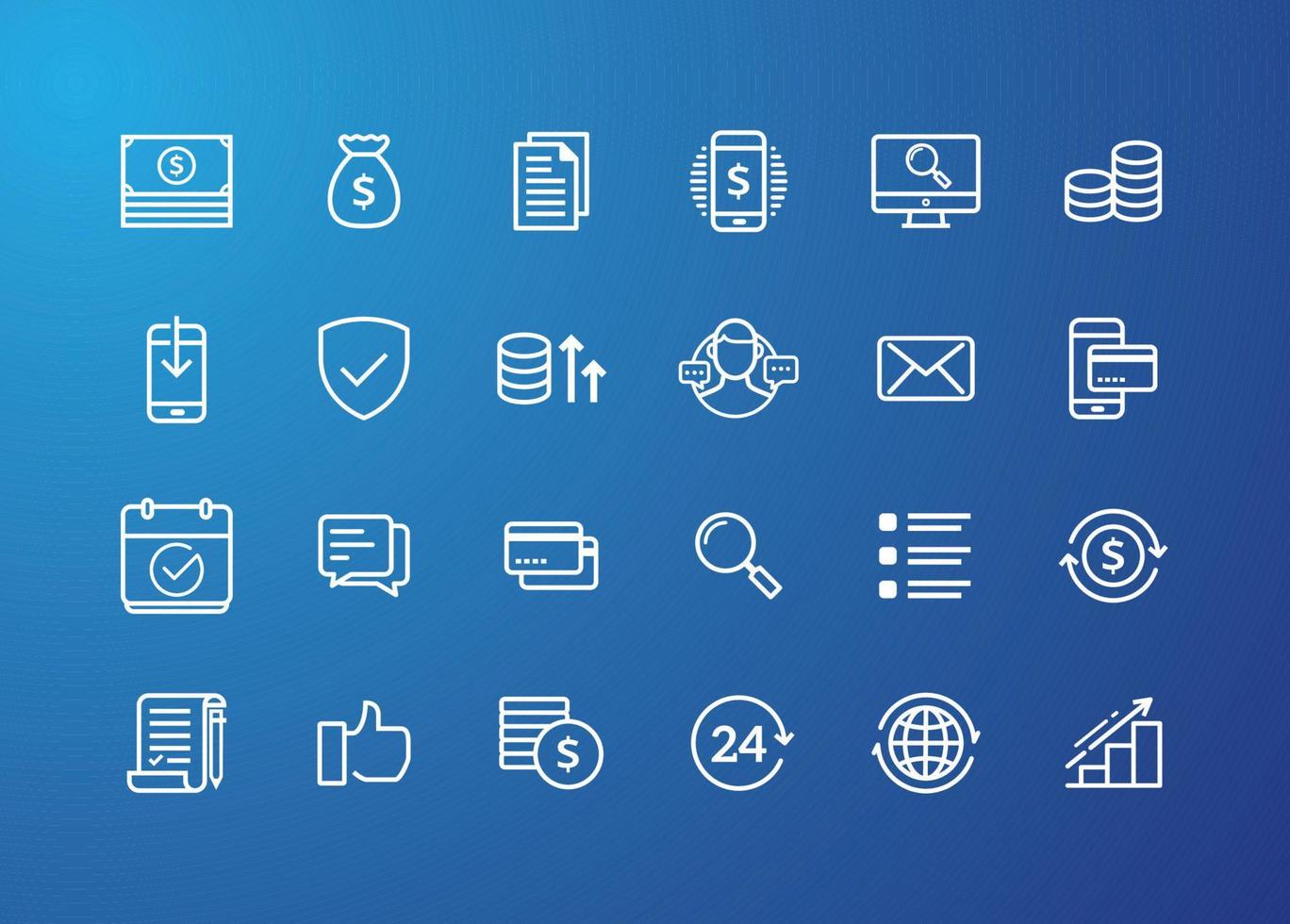 Set of line flat icons for business vector