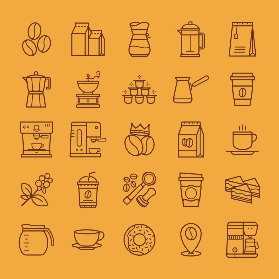 Coffee icons set vector