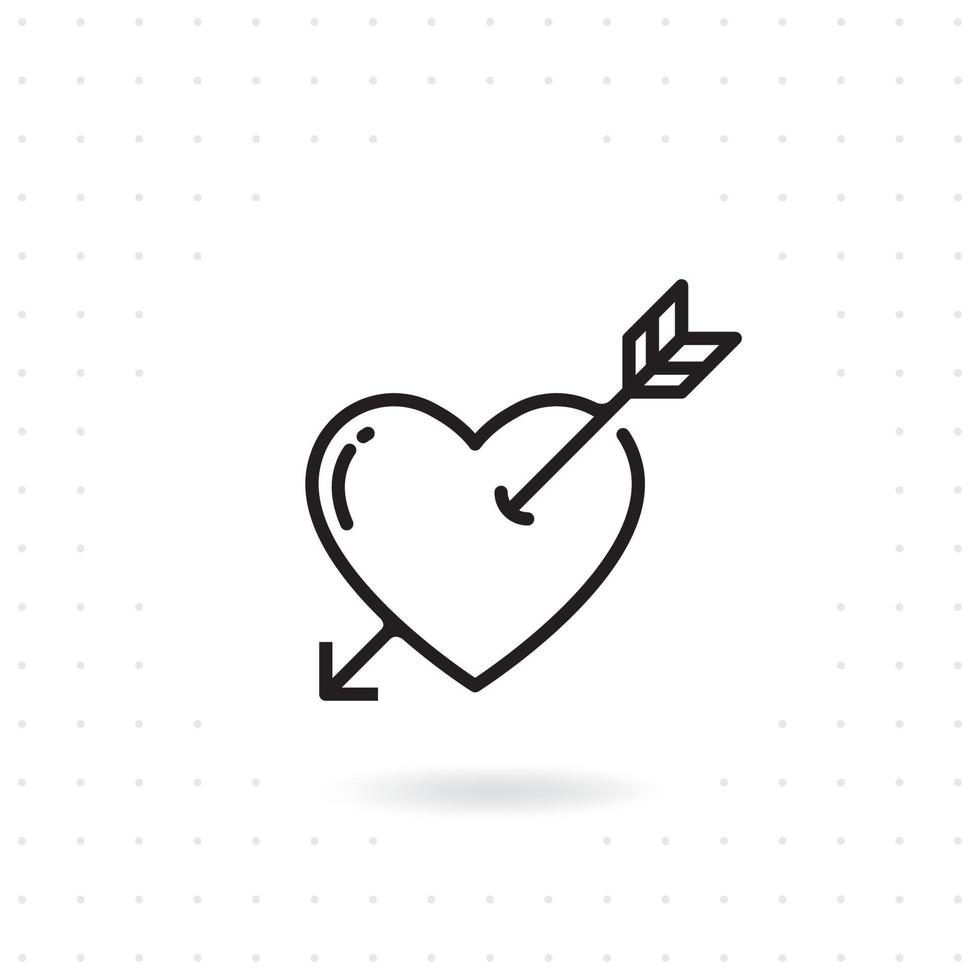Heart with arrow icon vector
